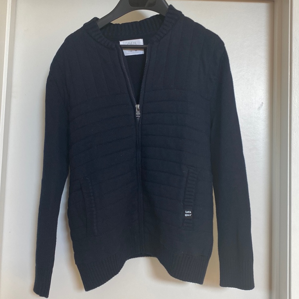 Zara Boys Navy zip cardigan